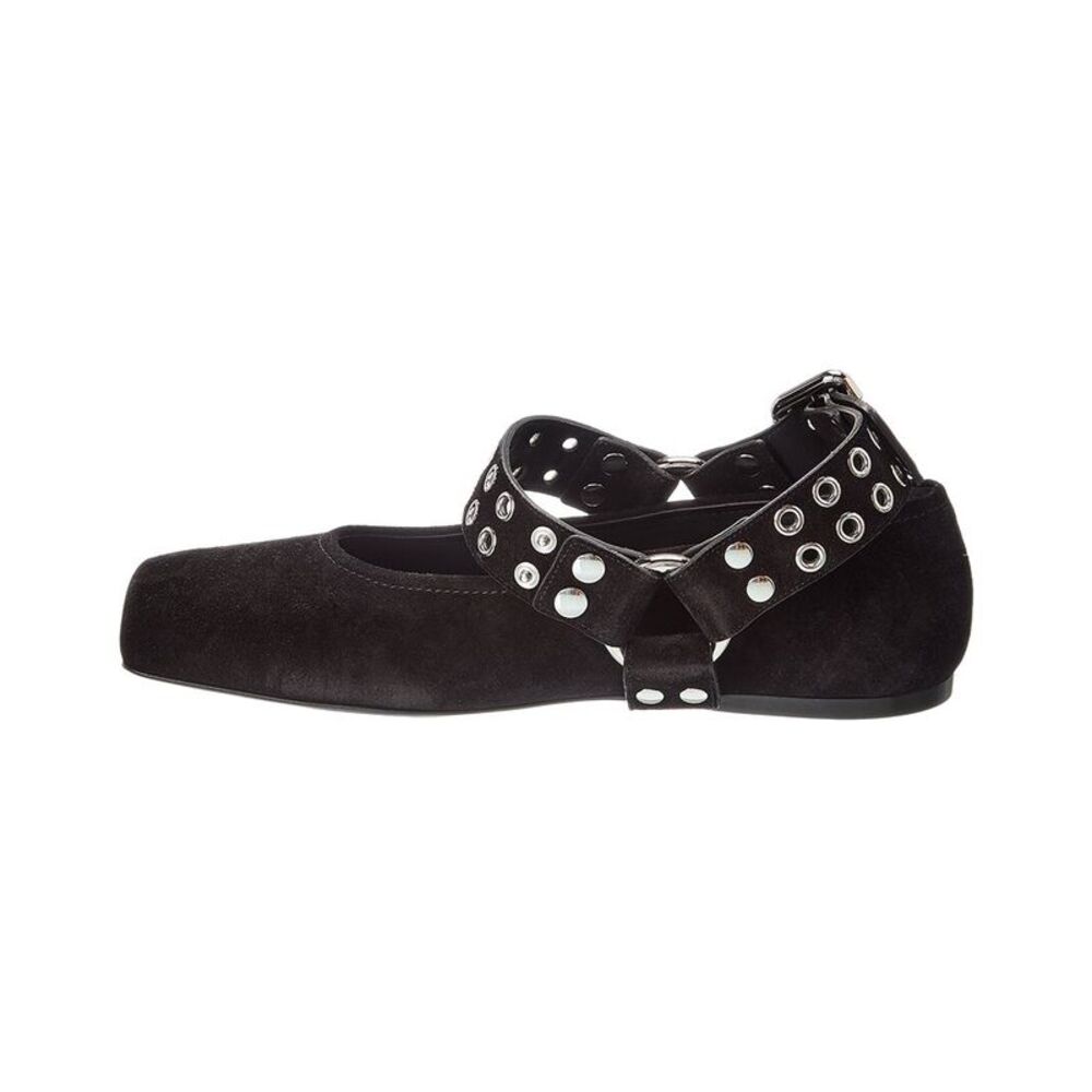 Alaïa Biker Suede Ballet Flat, Black - Picture 2 of 5